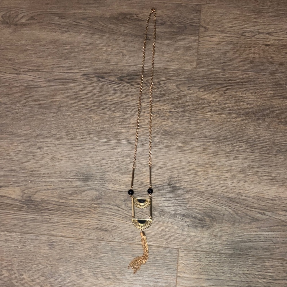 Elegant Gold and Black Necklace